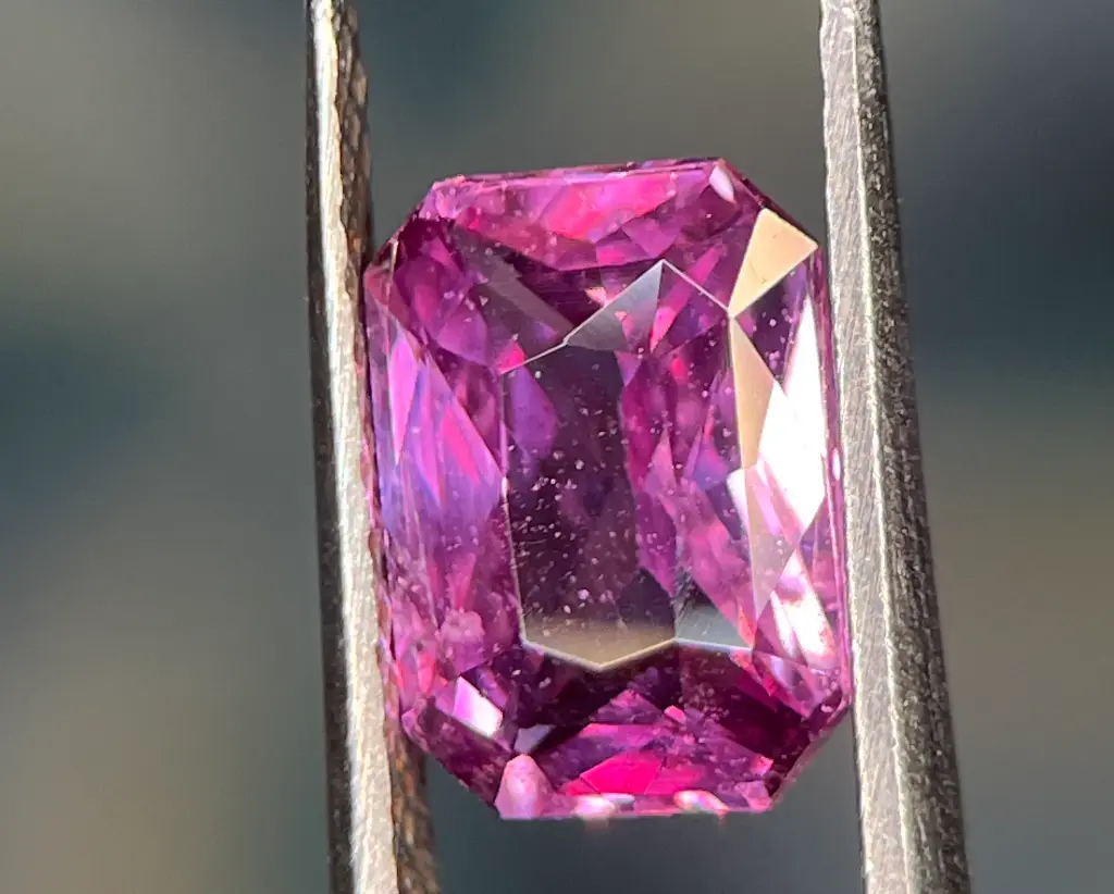 No Heat Emerald Cut Pink Sapphire 1.58cts (Certified)