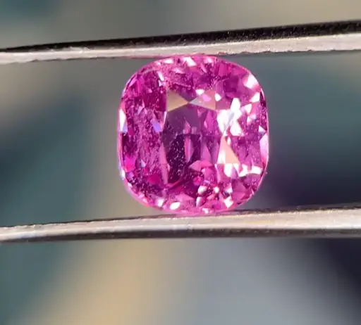 No Heat Square Cushion Pink Sapphire 1.42cts (Certified)